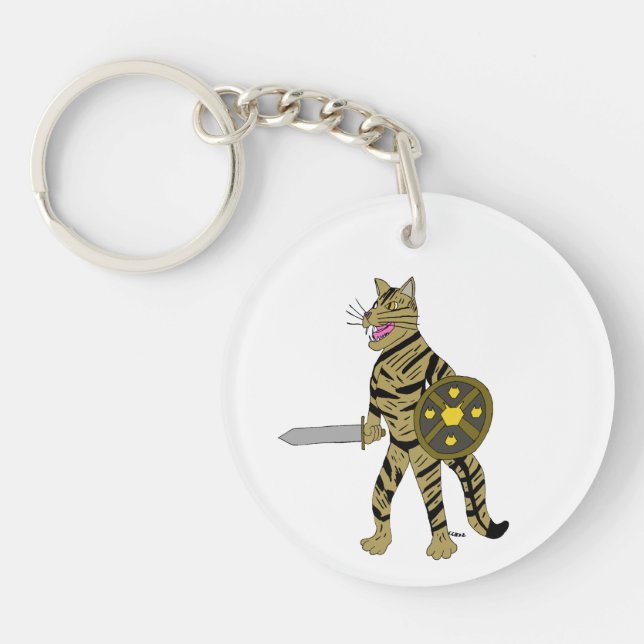 Porte-clefs Chat guerrier (Devant)