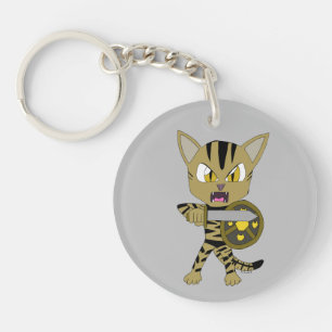 Porte-clefs Chat guerrier Chibi