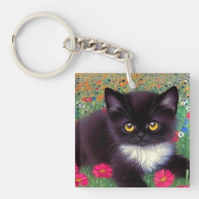 Porte-clefs Chat Gustav Klimt Tuxedo (Devant)