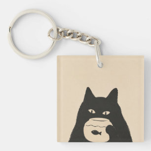 Porte-clefs chat humeur poisson boule