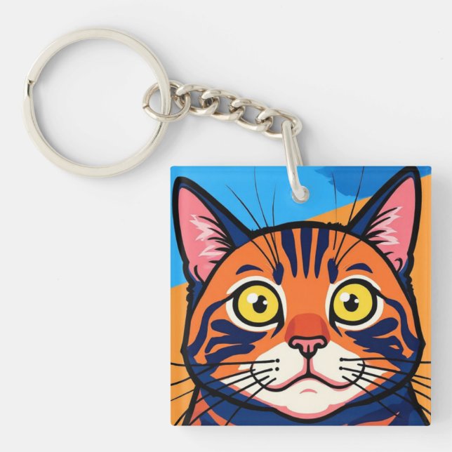 Porte-clefs Chat, Maquereau, Chat domestique (Devant)