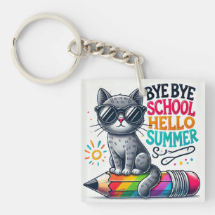 Porte-clefs Chat mignon sur une illustration de crayon célébra