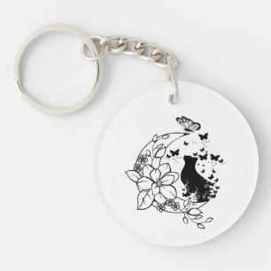 Porte-clefs Chat Mystique et Lune