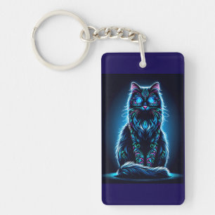 Porte-clefs Chat néon fond vif-97948