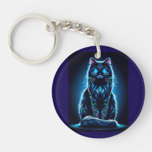 Porte-clefs Chat Néon Fond Vivant-97948
