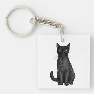 Porte-clefs chat noir