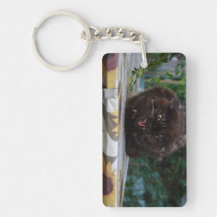 Porte-clefs Chat noir en colère