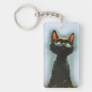 Porte-clefs Chat noir enchanté