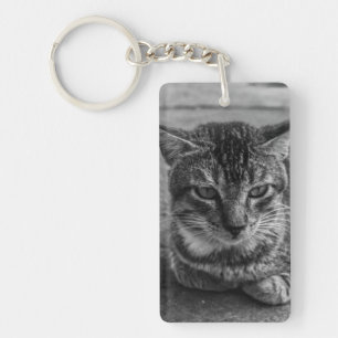 Porte-clefs Chat noir et blanc