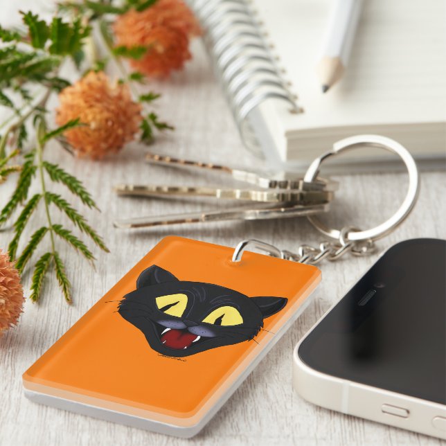 Porte-clefs Chat noir Halloween  (Devant droit)