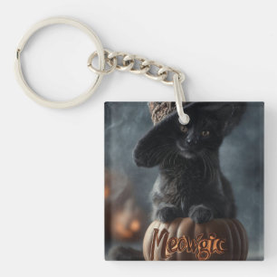 Porte-clefs Chat noir "méowgic" éffrayant dans un Casquette so