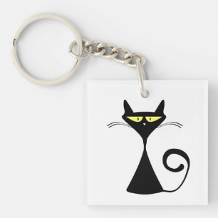 Porte-clefs Chat noir mystique Art Halloween