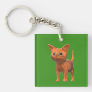 Porte-clefs Chat orange