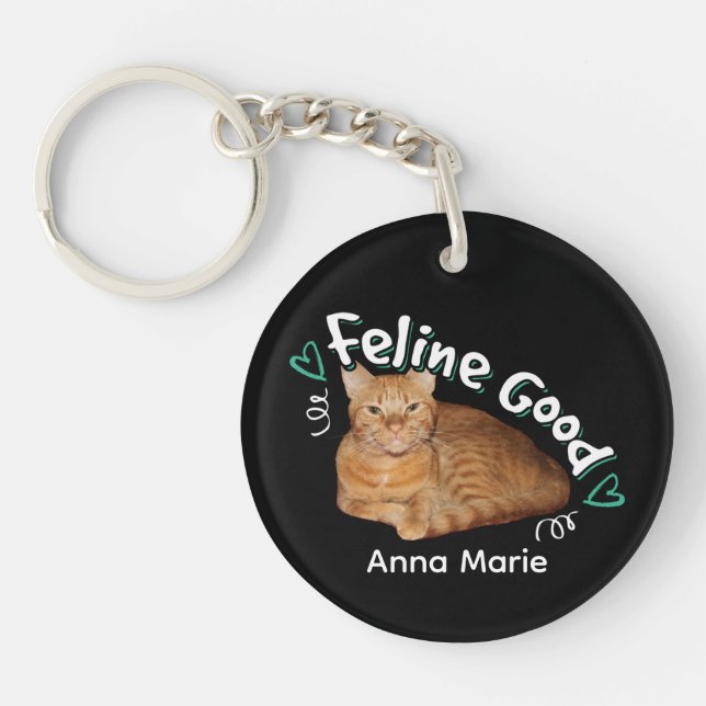 Porte-clefs Chat Orange - Bon Mot Félin (Devant)
