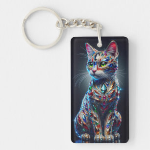 Porte-clefs Chat Paré de Bijoux