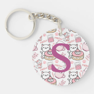 Porte-clefs Chat personnalisé rose mignon