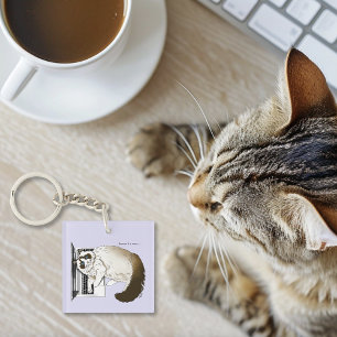 Porte-clefs Chat Ragdoll Fluffy Ordinateur Portable Lavande Dr