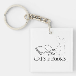 Porte-clefs Chat Réservé Silhouette Lecture Vibes