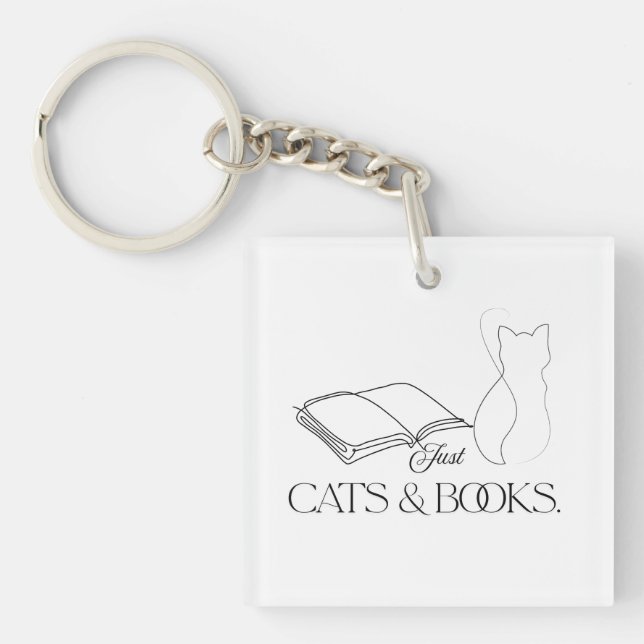 Porte-clefs Chat Réservé Silhouette Lecture Vibes (Devant)
