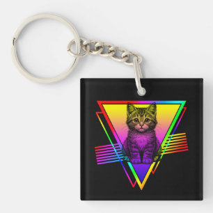 Porte-clefs Chat Rétro Mignon