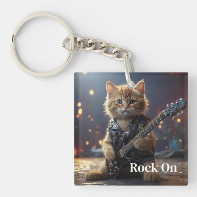 Porte-clefs Chat Rocker  (Devant)