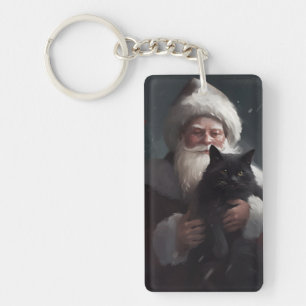 Porte-clefs Chat Smoking Avec Le Père Noël Festif Noël