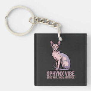 Porte-clefs Chat Sphynx sous la lumière du soleil Art