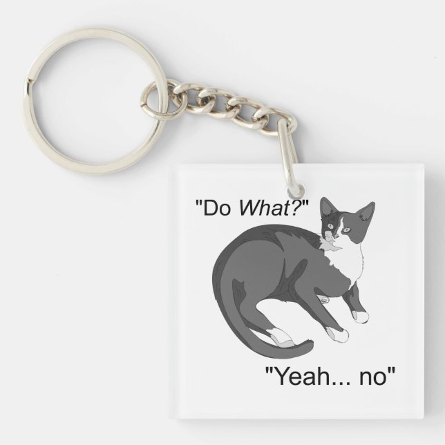 Porte-clefs Chat têtu (Devant)