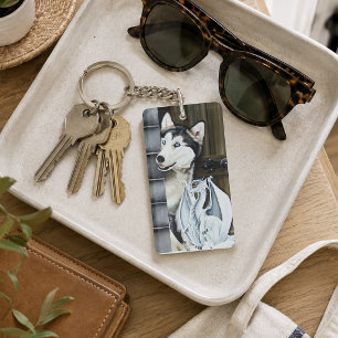 Porte-clefs Château de dragon fantaisiste husky pour fantaisie