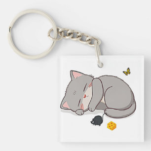 Porte-clefs Chaton, souris et fromage