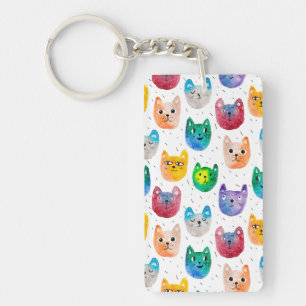 Porte-clefs Chats aquarelles et amis