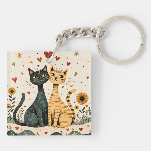 Porte-clefs Chats Coquets (Dos)