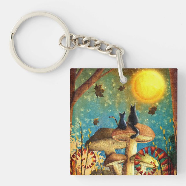 Porte-clefs Chats de champignons (Devant)