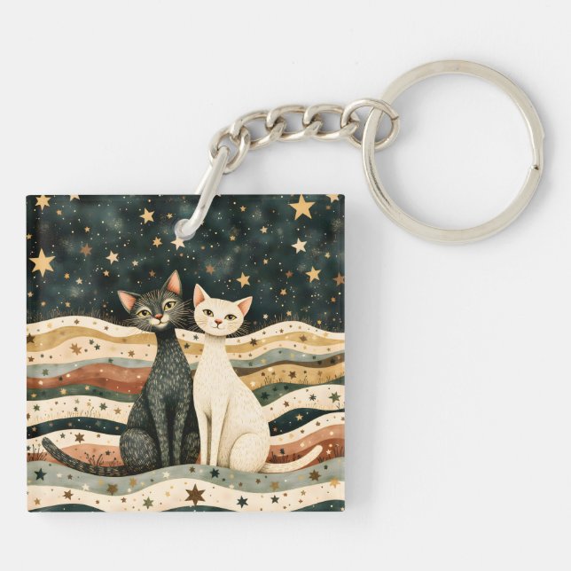 Porte-clefs Chats du ciel nocturne (Dos)
