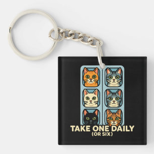 Porte-clefs Chats En Blister Pack Medicine Pour Le Bonheur