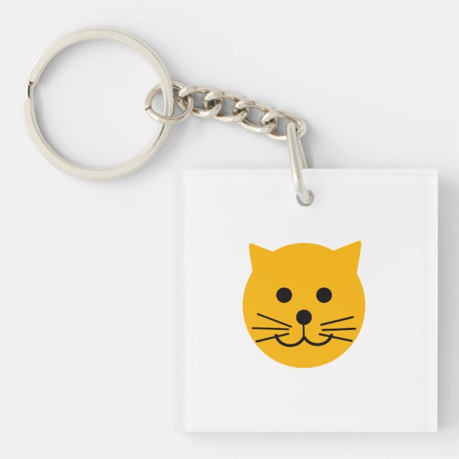 Porte-clefs Chats jaunes mignons (Devant)
