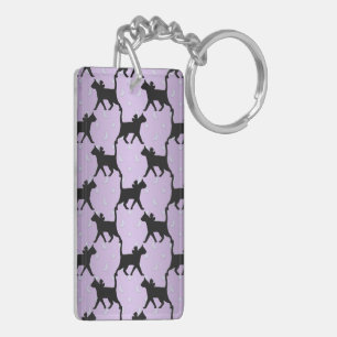 Porte-clefs Chats mignons avec motif de lunes et d'étoiles