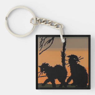 Porte-clefs Chats noirs Halloween -
