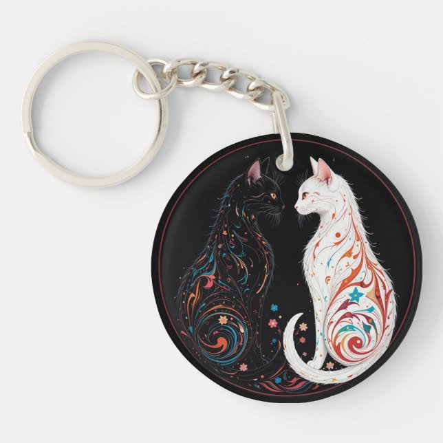 Porte-clefs Chats se faisant face (Devant)