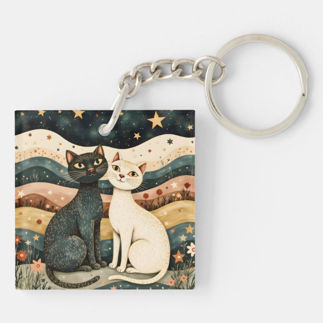 Porte-clefs Chats sereins (Dos)