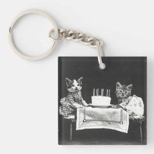 Porte-clefs Chats vintages à une fête d'anniversaire