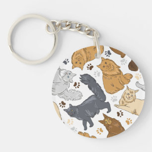Porte-clefs Chatte Motif à la maison, Maine Coon