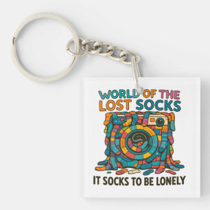 Porte-clefs Chaussettes Danoises Drôle Monde Manquant Mais Pas
