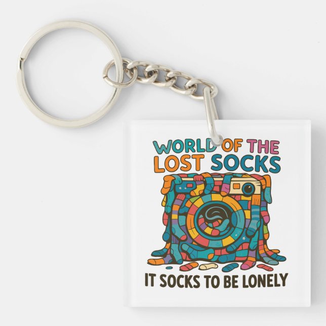 Porte-clefs Chaussettes Danoises Drôle Monde Manquant Mais Pas (Devant)