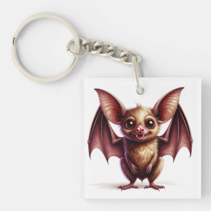 Porte-clefs Chauve-souris de dessin animé mignonne avec un sou