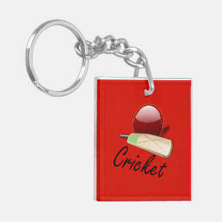 Porte-clefs Chauve-souris et balle de cricket, étiquetés,