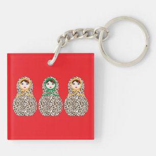 Porte-clefs Cheetah Print Matryoshka Porte - clé