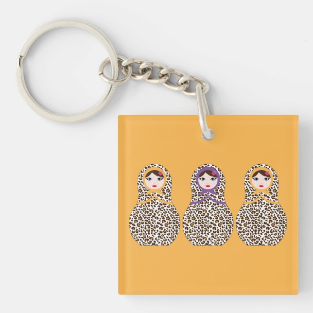 Porte-clefs Cheetah Print Matryoshka Porte - clé (Devant)