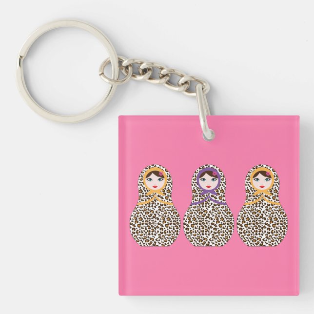 Porte-clefs Cheetah Print Matryoshka Porte - clé (Devant)