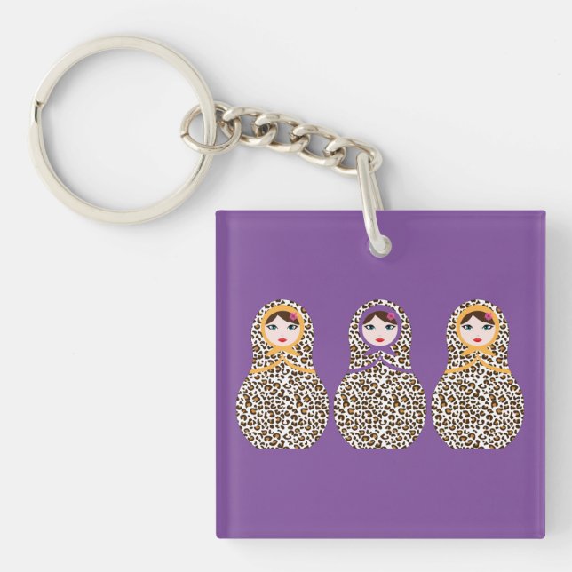 Porte-clefs Cheetah Print Matryoshka Porte - clé (Devant)
